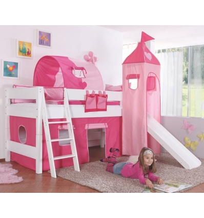 Kinder Hochbett Mit Rutsche Spielbett Weiss Mit Rutsche