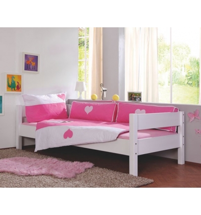 Einzelbett aus holz weiss