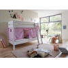 Stockbett aus holz Vorhang lila rosa