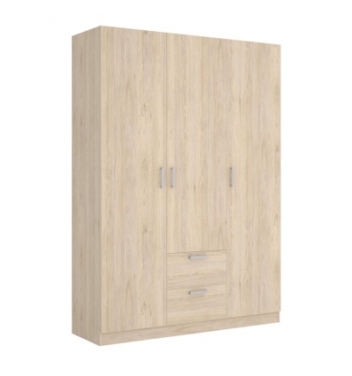 KLEIDERSCHRANK 3-TÜRIG MIT SCHUBKASTEN UND REGAL FLOK