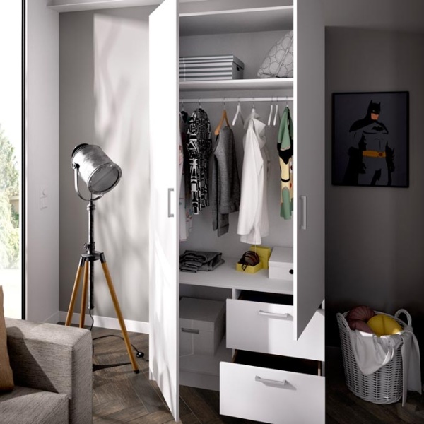 Kleiderschrank 2 turig mit  Schubkasten 