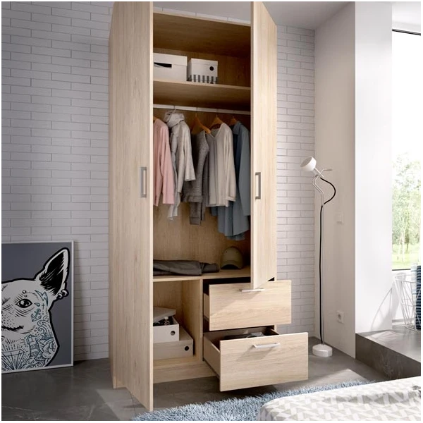 Kleiderschrank 2 turig mit  Schubkasten