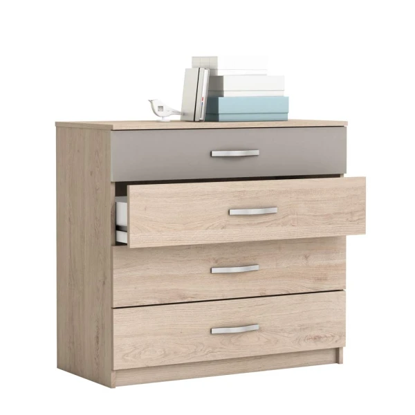 Kommode aus Eichenholz mit vier Schubladen