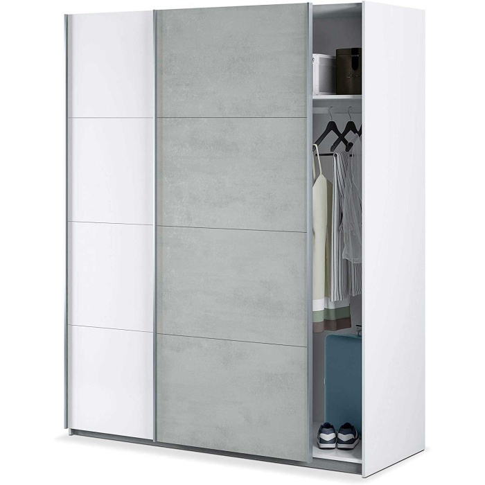 Kleiderschrank zweifarbig  mit zwei Schiebeturen 