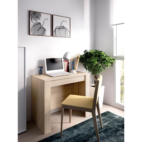 Ausziehtisch mit 5 Positionen. Anpassbarer Tisch. Vom Schreibtisch zum Tisch für 2 bis 10 Personen. Ideal für Gäste.