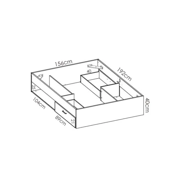 CAMA MATRIMONIAL BLANCA CON CAJONES  SIRACUSA