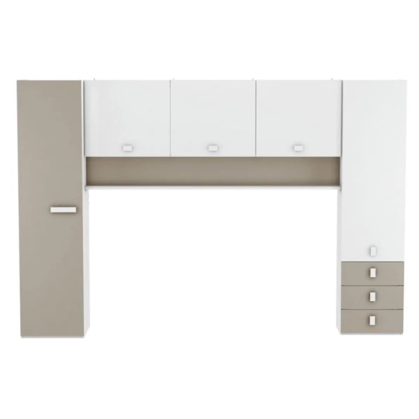 Jugendschlafzimmermöbel. Enthält ein Bett, Schränke, 3 Schubladen und ein Regal. Funktional. Großes Preis-Leistungs-Verhältnis.