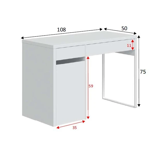  Schreibtisch Mit Schubladen Und Tür