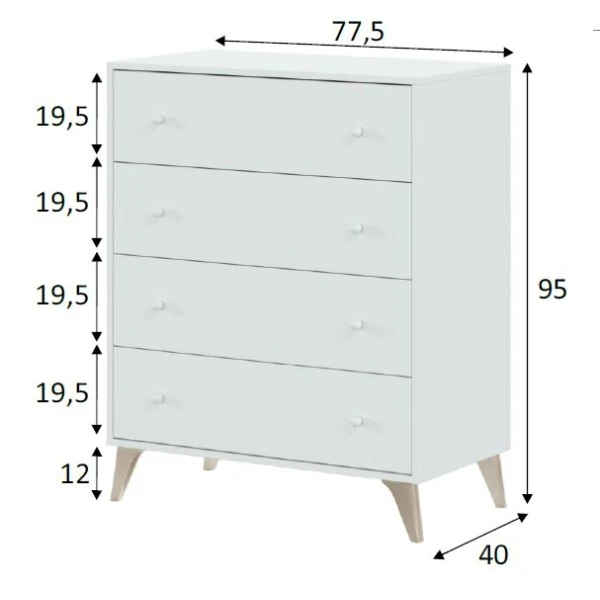 Kommode Mit 4 Schubladen
