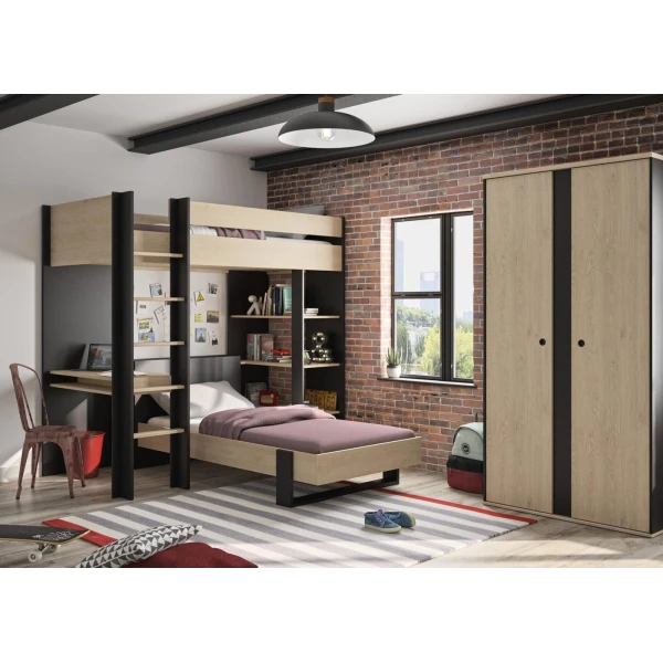 CAMA INDIVIDUAL EN ESTILO INDUSTRIAL BOREAL