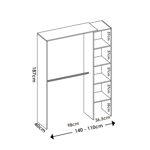 Offener kleiderschrank
