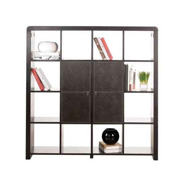 regal  massivholzs und leder-nachbildung