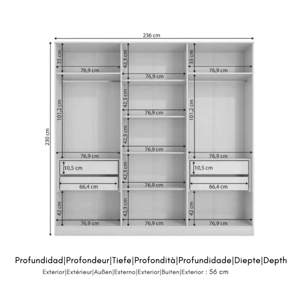 VESTIDOR ABIERTO 4 CAJONES ALTER