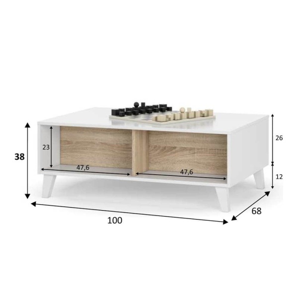Wohnzimmer Hubtisch Nordica