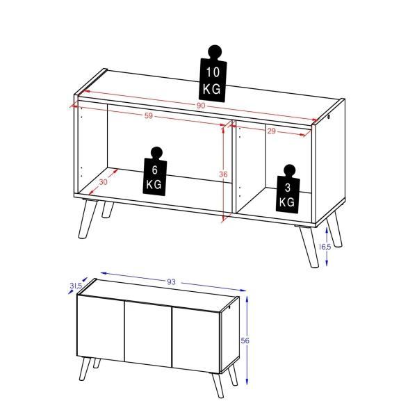 Beine des Fernsehmöbel