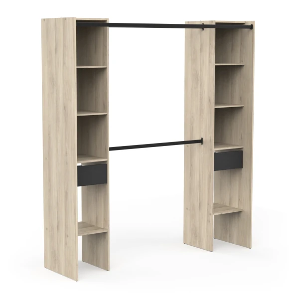 Offener Kleiderschrank Bastet Plus Vicawu ohne Vorhang, komplette Übersicht