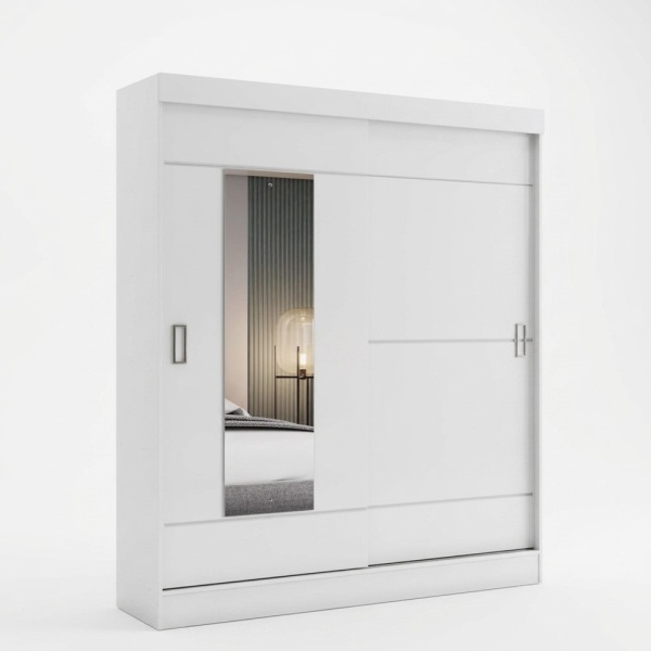 Weißer Kleiderschrank mit Schiebetüren