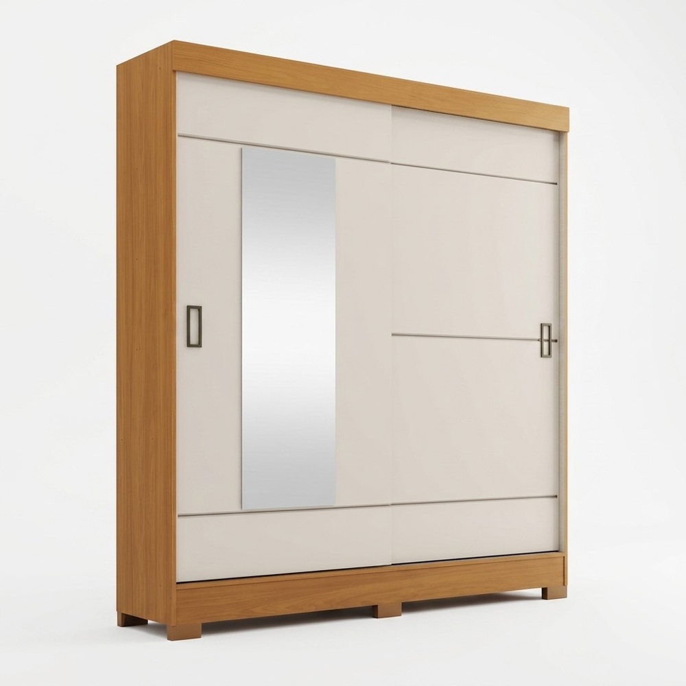 Schrank mit Schiebetüren, Spiegel und Schubladen. 163 x 48,5 x 200 cm
