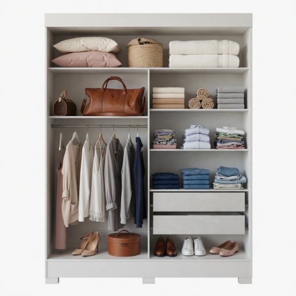 Innenraum Kleiderschrank mit Schubladen Bayron mit Regalen, Kleiderstange und Schubladen