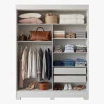 Innenraum Kleiderschrank mit Schubladen Bayron mit Regalen, Kleiderstange und Schubladen
