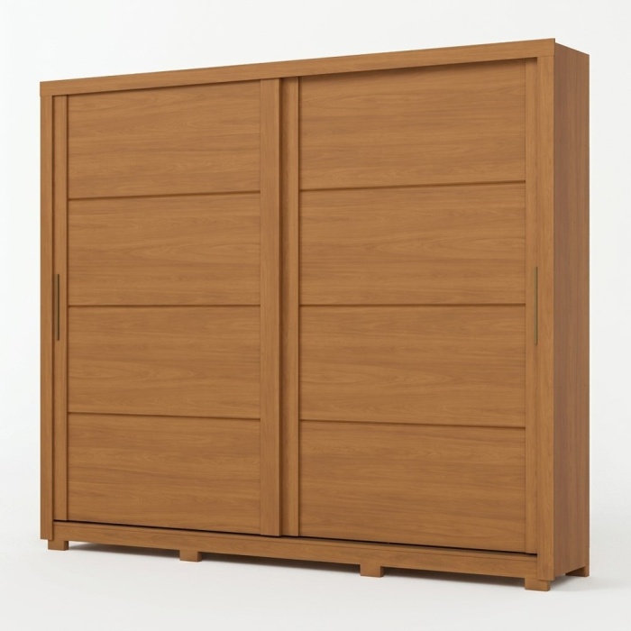 Genius Kleiderschrank mit Schiebetüren in Zimt-Eiche, elegantes Design und viel Stauraum