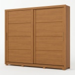 Genius Kleiderschrank mit Schiebetüren in Zimt-Eiche, elegantes Design und viel Stauraum