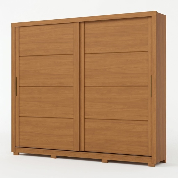 Rufus Kleiderschrank mit Schiebetüren aus Holz, minimalistisches Design und viel Stauraum