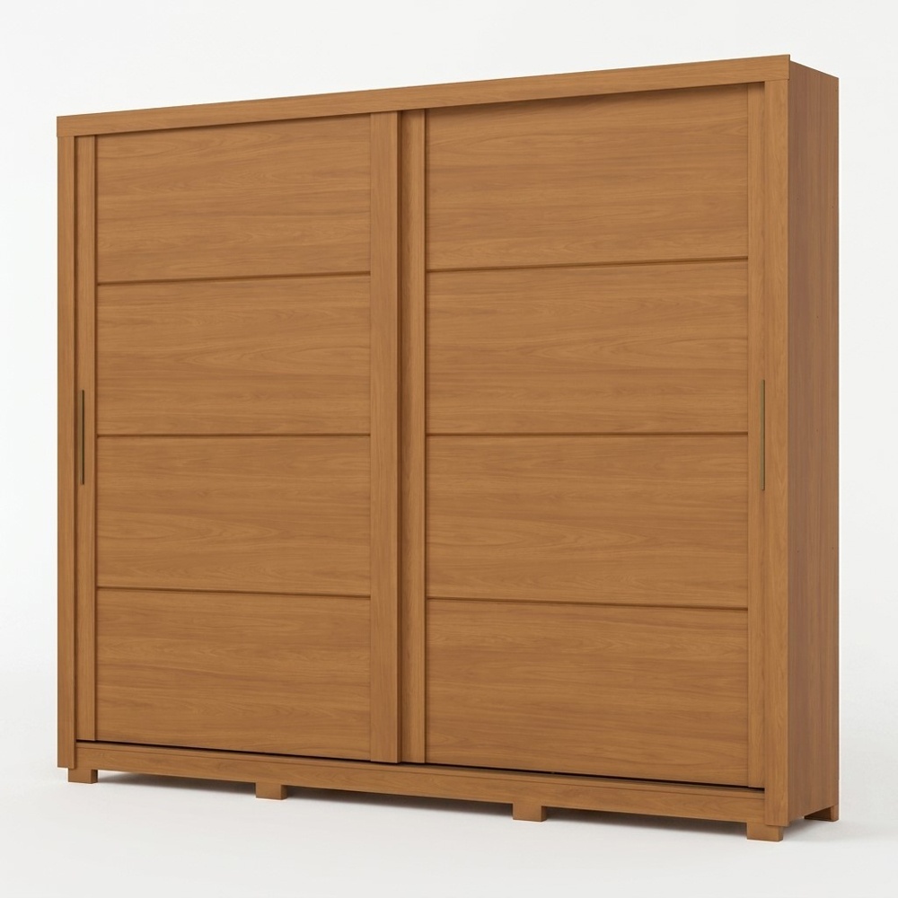 Rufus Kleiderschrank mit Schiebetüren aus Holz, minimalistisches Design und viel Stauraum