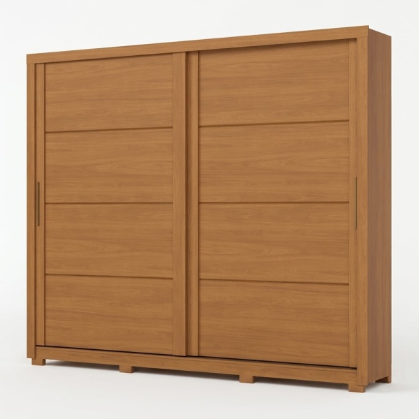 Rufus Kleiderschrank mit Schiebetüren aus Holz, minimalistisches Design und viel Stauraum